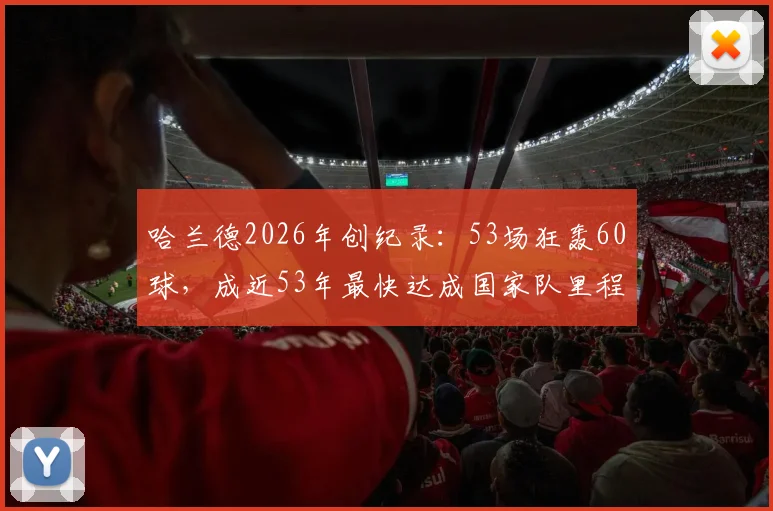 哈兰德2026年创纪录：53场狂轰60球，成近53年最快达成国家队里程碑球员，现役效率之王？